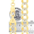 thumbnail image 4 of Nuragold 14k Real Yellow Gold Solid Cuban Curb Link 10mm Diamond Cut Pave Chain Bracelet (8"-9") Two Tone Italian Jewelry for Men, 4 of 9