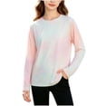 thumbnail image 2 of UV Protection Girls Tie Dye Long Sleeve Shirt Quick Dry UPF 50+ Outdoor Green,Size 9-10 T, 2 of 6