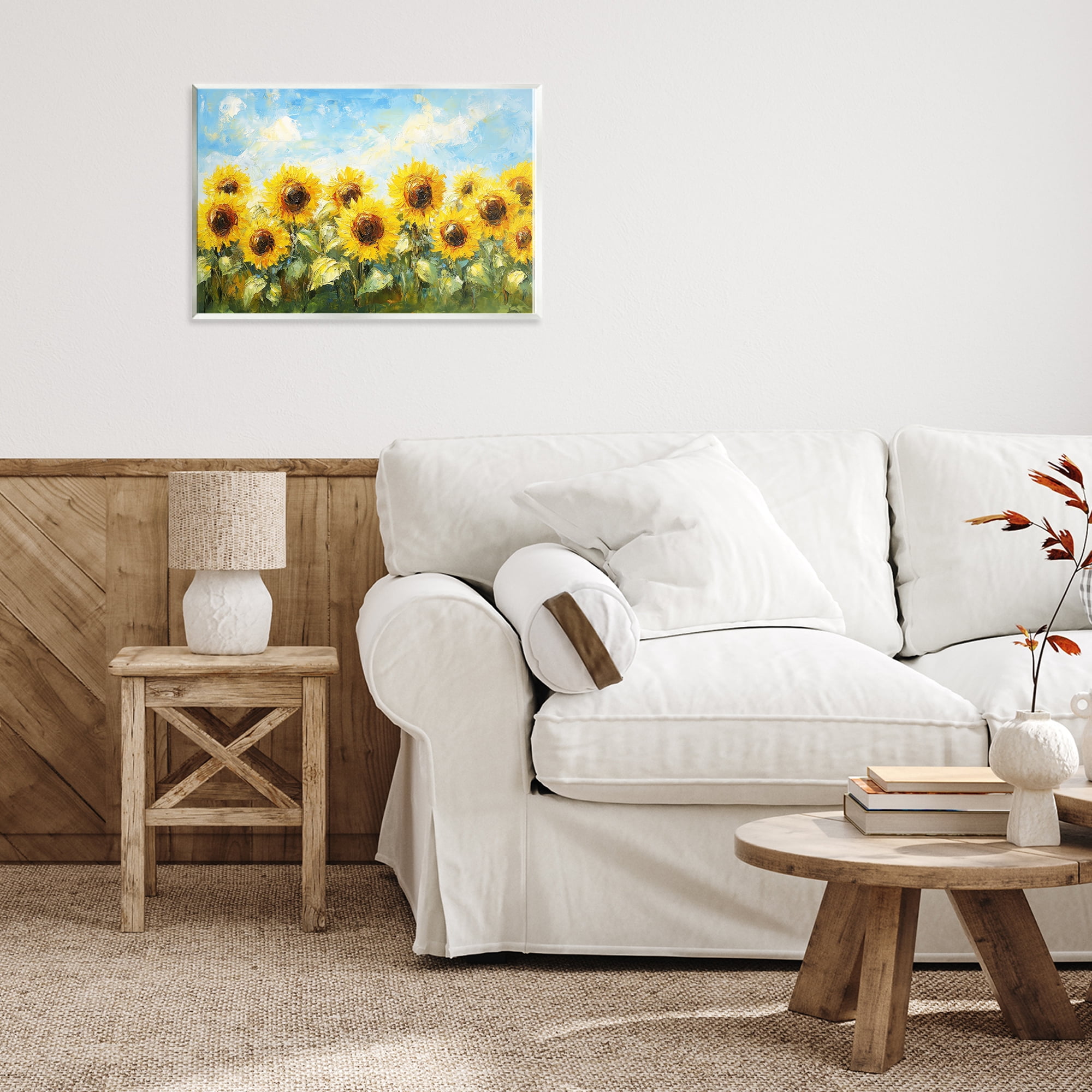 Stupell Industries Impressionist Sunflowers Horizon Wall Plaque Art, design by Petal Prints Design