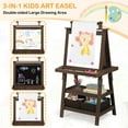 thumbnail image 4 of LINLUX 3 in 1 Kids Art Easel Drawing Board Double-Sided Whiteboard Chalkboard, Coffee, 4 of 10