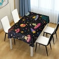 thumbnail image 7 of GZHJMY Alien Rockets Tablecloth, Rectangle Waterproof Washable Polyester Table Cover for Picnic Dinner Holiday Party Decor, 54 x 54 Inch, 7 of 7
