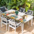 thumbnail image 2 of Easter Bunny Eggs Table Cloths for 6 Foot Rectangle Tables, Spring Tulip Daisy Flowers Leaves Country Patio Waterproof Elastic Fitted Tablecloths, Washable Rectangular Table Cover for Camping, 2 of 8