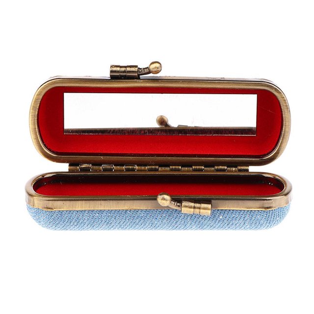 Soporte Para Caja De Lápiz Labial Con Espejo, 1pc Soporte Para Bálsamo Labial Caja De Brillo De Bolsa Organizadora Tamaño Para Macarena Estuche para lápiz labial con espejo