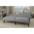 thumbnail image 2 of Benzara Contemporary Style Fabric Upholstered Tufted Futon Sofa with Wooden Tapered Legs, Gray, 2 of 2