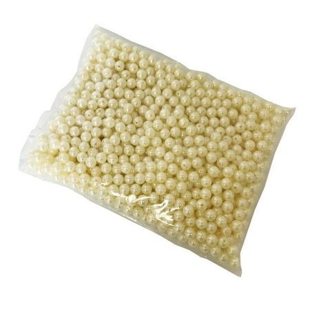 White Snowflake Brads - Perfectmaze Pearl Faux Imitation Plastic Decorative Beads for Weddings, Engagements, Special Events Decorations (10mm, Ivory)