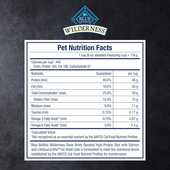 Blue Buffalo Wilderness Bone Broth Boosted Salmon Dry Cat Food, 5lb photo 4