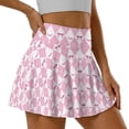 thumbnail image 3 of Xoenoiee Pink Golf Bow Geometric Print Women's Quick Dry Pleated Tennis Skirts High Waisted Athletic Workout Running Sports Golf Skorts Volleyball, Size 2XL, 3 of 7