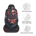 thumbnail image 4 of Wukai Modern USA Deer Head Full Set Car Seat Covers with Soft Padding Universal Auto Front Seats Protector and Cushion Mat, 4 of 5