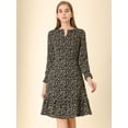 thumbnail image 2 of Vestido A Media Pierna Allegra K Leopardo Negro M, 2 of 6