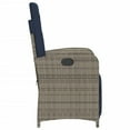 thumbnail image 3 of vidaXL Reclining Garden Chair with Footrest Grey Poly Rattan, 3 of 5