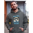 thumbnail image 2 of Grumpy Cat Hates Everything Hoodie Men -T-Line Designs, Male x-Large, 2 of 4