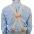 thumbnail image 2 of Men's 1.5 inch Wide Suspender Fully Elastic Khaki Adjustable Suspenders, 2 of 7