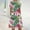 Green, variant on Yotami Sundress for Women Boho Short Sleeve Midi Dress Summer Floral Print Crew Neck Dress for Outdoor