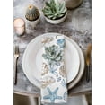 thumbnail image 3 of Cloth Napkins Set of 8 - 20x20 Inches, Blue Beige Coastal Washable Reusable Table Napkins, Summer Beach Nautical Starfish Shell Soft & Absortbent Dining Napkin for Party Wedding Hotel Restaurant, 3 of 8