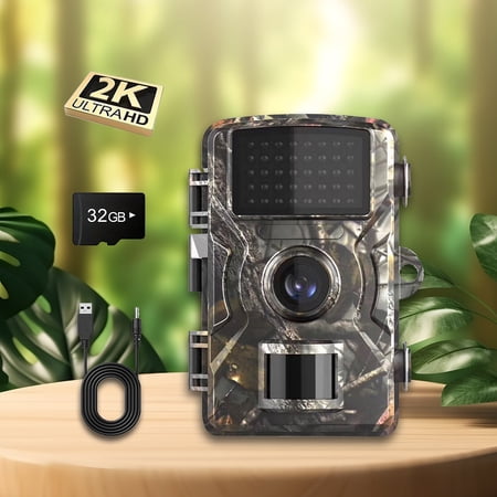 Trail Camera with 2K HD Night Vision Video & 36MP Resolution 0.2s Ultra-Fast Trigger Speed 130° Wide-Angle Lens IP67 Waterproof for Wildlife Hunting & Monitoring