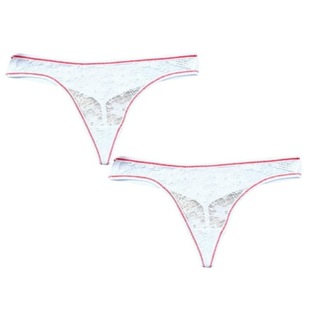 

Womens Underwear Brief Interest Hollowed Out Temptation Perspective Low Waist Cotton Crotch Panties2PC