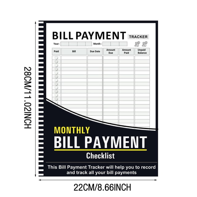 Bill Tracker Notebook: Monthly Bill Payment Checklist - 8.66" x 11.02" 100+ Pages