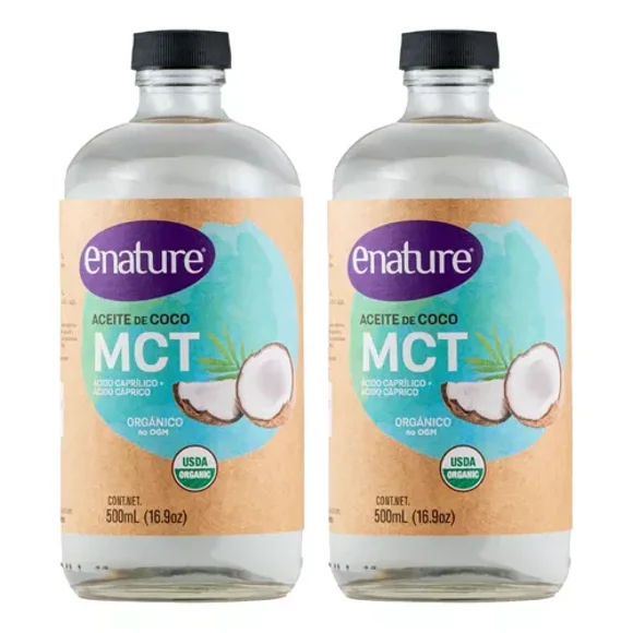 Aceite de Coco Organico Enature MCT Sin Sabor 1 Lt Keto