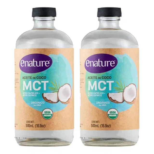 Aceite de Coco Organico Enature MCT Sin Sabor 1 Lt Keto