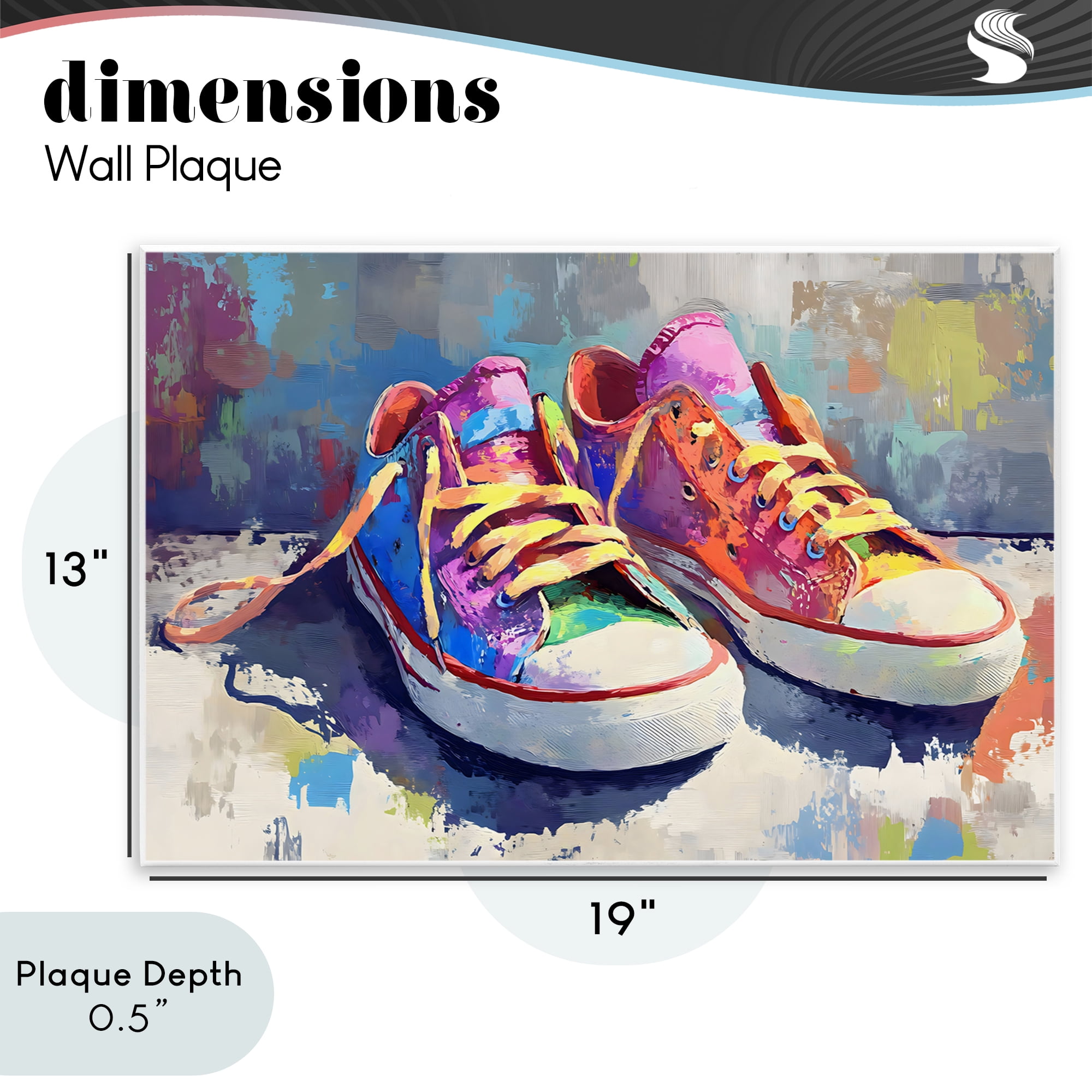 Stupell Industries Colorful Low Top Sneakers Wall Plaque Art, design by Creative Studio