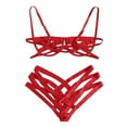 thumbnail image 7 of Fashion Sleepwear Lace Garter Ring Pajamas Steel Underwear, XL, Red, 7 of 7
