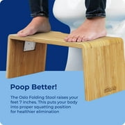 Squatty Potty Adults Foldable Bathroom Squat Stool, Oslo Folding Bamboo, 7 inches Collapsible, Easy-to-clean, Brown