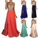 thumbnail image 1 of Farfi Fiesta sexy moda mujer sin mangas lentejuelas lentejuelas enr cuello largo falda vestido azul real Farfi Vestido, 1 of 2