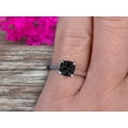 thumbnail image 5 of Solitaire 1.30 Carat Cushion Cut Black Diamond Moissanite Engagement Ring 10k White Gold, 5 of 5