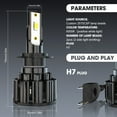 thumbnail image 2 of D2S H7 HID LED Headlight Bulbs Hi/Lo Beam Bulbs + H11/H8 Fog Light Plug&Play Pack of 6, 2 of 10