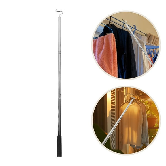 TAILTOSS 1Pcs Closet Rods for Hanging Clothes Heavy Duty Metal Pole Silver Detachable Design Wardrobe Accessories
