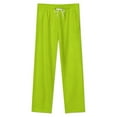 thumbnail image 4 of Bright Green Lime Neon Color Winter Female Pants Flannel High Waist Women Pants Lady Warm Straight Leg Plush Trousers, 4 of 7