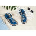 thumbnail image 3 of Haute Edition Women's Bohemian Beaded Elastic Slip on Comfort Sandals, 3 of 3