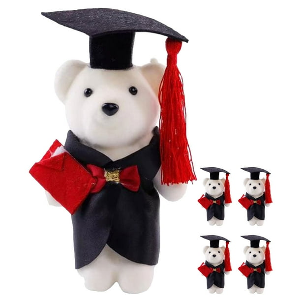 BRIGHTFUFU 5 uds. Ramo de osos, muñecos, ramo de graduación, oso de dibujos animados, Mini osos de peluche adorables