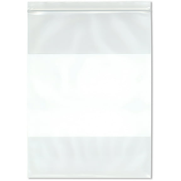 Plymor 9" x 12" (Pack of 100), 6 Mil Industrial Duty White-Block Zipper Reclosable Plastic Bags