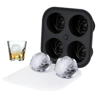 Censen 4 Pcs Silicone Rose Ice Cube Mold 3D Rose Ice Mold with Covers Easy  Release Rose Ice Cube Tray Form Large Flower Shaped Ice Ball Maker for