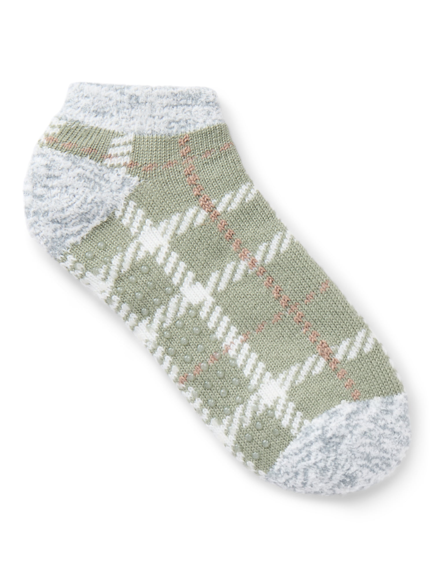 Joyspun Women's Double Layer Low Cut Lounge Socks, 3 Pack, Shoe Sizes 4-10