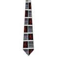 thumbnail image 2 of Music Notes and Clef Panel Black Necktie Mens Tie, 2 of 3