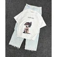 thumbnail image 3 of Camiseta holgada de algodón con cuello redondo y manga corta con estampado de dibujos animados de anime para hombre, estilo Y2k, estilo retro, gótico, hip-hop y rock, de gran tamaño, 3 of 4