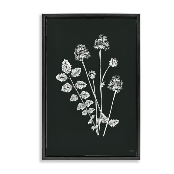 Stupell Industries Herb Bunches Impression Botanical & Floral Painting Black Floater Framed Art Print Wall Art, 17 x 25