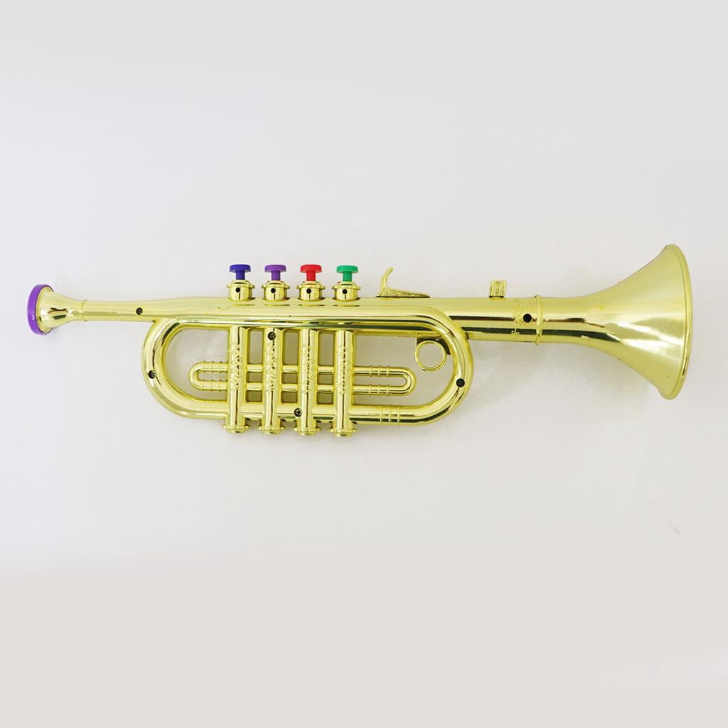 LeeQinersw 2 Pieces Children's Plastic Trumpet with 3 Valves, 34cm for Playing 3