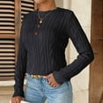 thumbnail image 6 of GUACER Pullover Sweaters for Women Strawberry Embroidered Cable Knit Cute Crewneck Long Sleeve Tops for Fall & Winter, 6 of 6