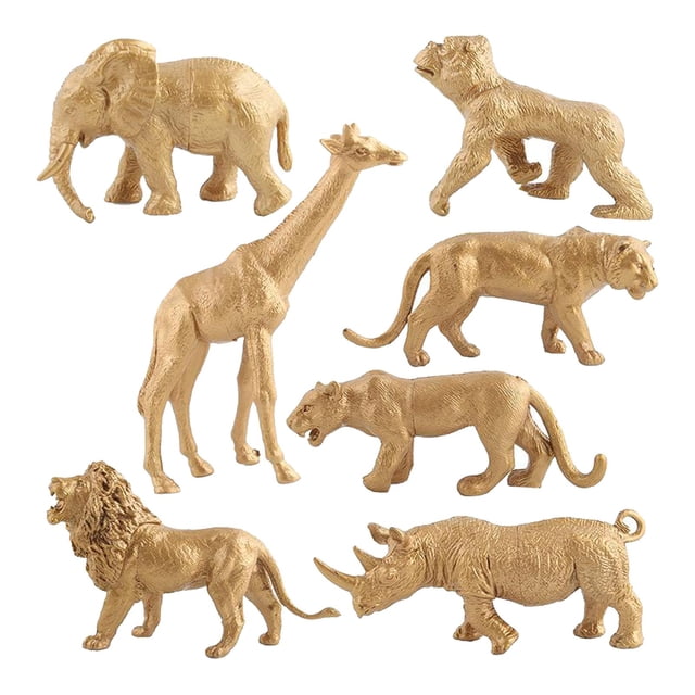 Figuras de - 7 Piezas de Juguetes Educativo Modelo de Acción Dorada Sunnimix animales salvajes para niños pequeños