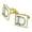 Gold, variant on Letter D Floral Monogram Initial Square Cufflink Set - Silver or Gold