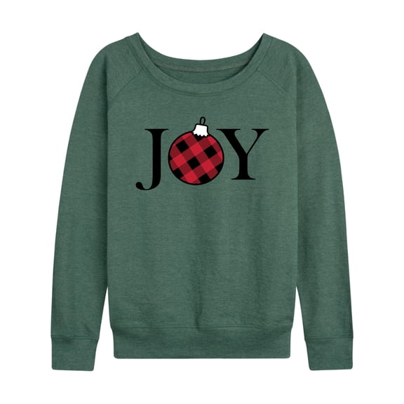Instant Message - Joy Plaid Ornament - Women's French Terry Long Sleeve Shirt