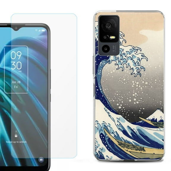 OneToughShield ® for TCL 40 XE 5G Shockproof Fashion Phone Case, with Tempered Glass Screen Protector - Great Wave