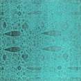 thumbnail image 1 of Ahgly Company Indoor Square Oriental Turquoise Blue Industrial Area Rugs, 3' Square, 1 of 4