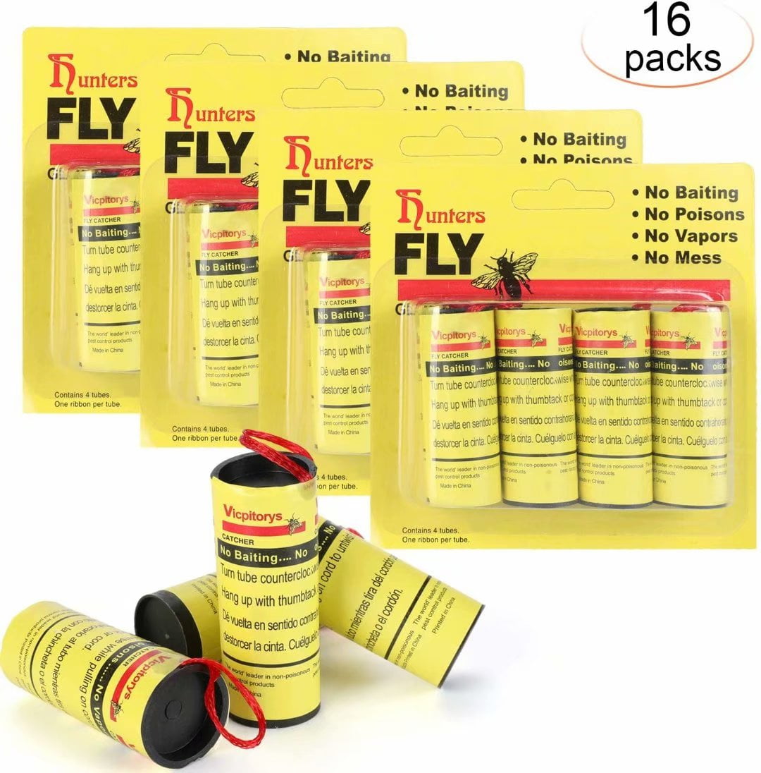 20Pcs Fly Trap Ribbon Sticky Paper Strips Killer Catcher Insect Pest Control New 