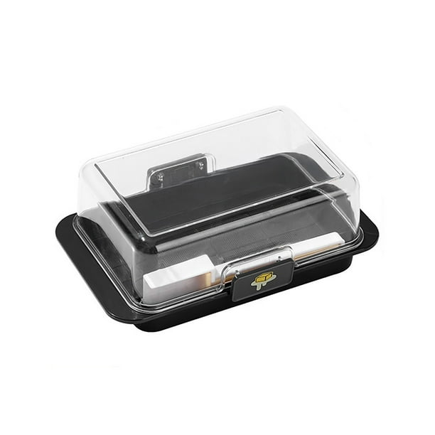 Mantequera ABS hermética con tapa - Cuchara incorporada, diseño cuadriculado y apta para lavavajillas para guardar la mantequilla en la cocina