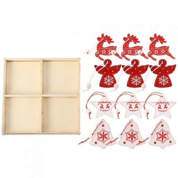 Décorations de Noël Pendentif Arbre de Noël Ornements en Bois Grands Cadeaux pour la Maison Noël