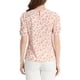 thumbnail image 3 of INSPIRAR CHIC Blusas de Mujer con Fruncidos Cuello Redondo de Manga Corta Espalda con Abertura Floral S Blanco Rosa, 3 of 7